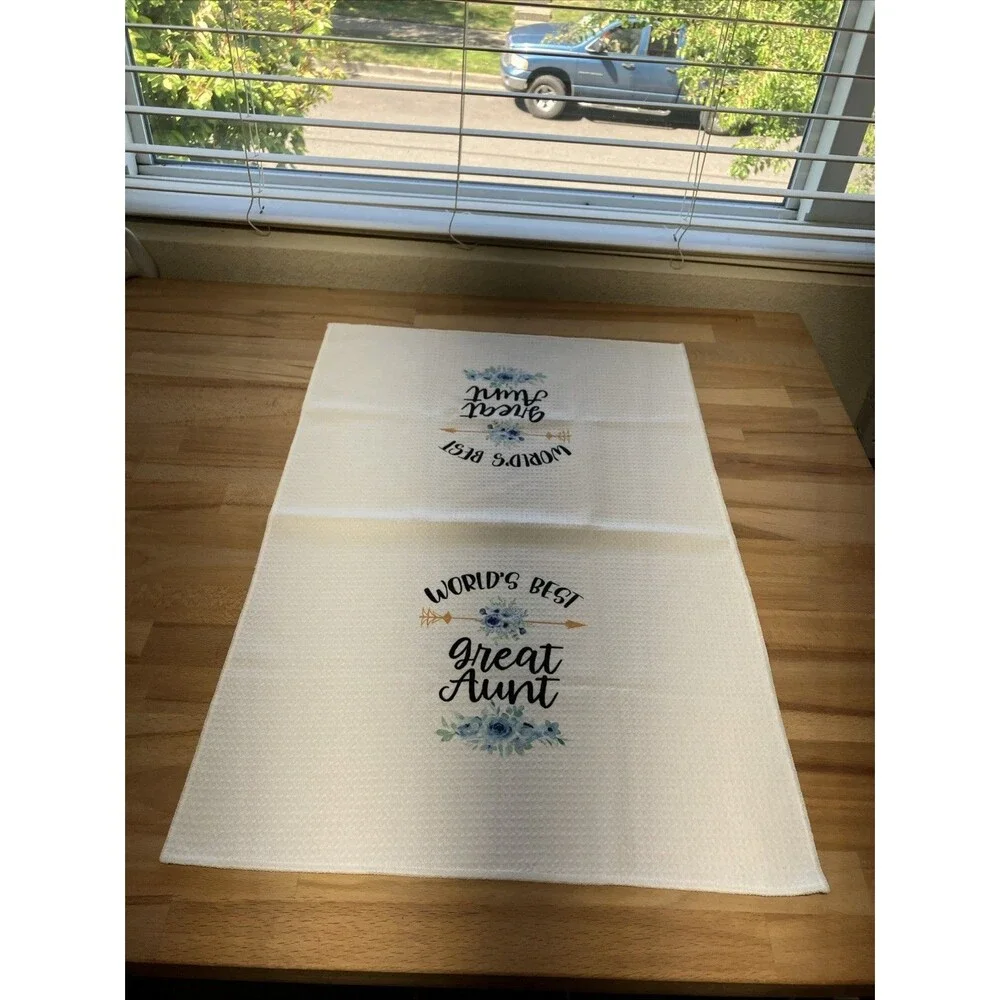 Great Aunt Gift Kitchen Tea Towel World's Best Great Aunt Christmas Birthday